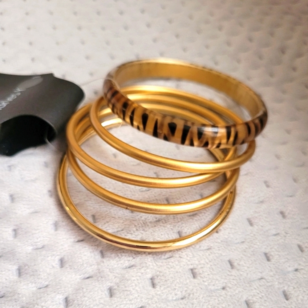 Gold and Print Bangle Set